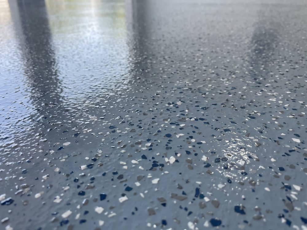Illustration of a coated garage floor.